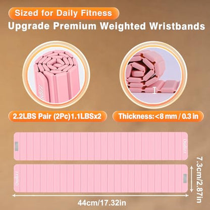 Wrist Weights,Ankle Weights for Women Men,Adjustable Magnetic Silicone Weights Training Intensity for Home Gym Workout,Running,Yoga,Exercise,Strength Training,Set of 2 (1.1LB Each)