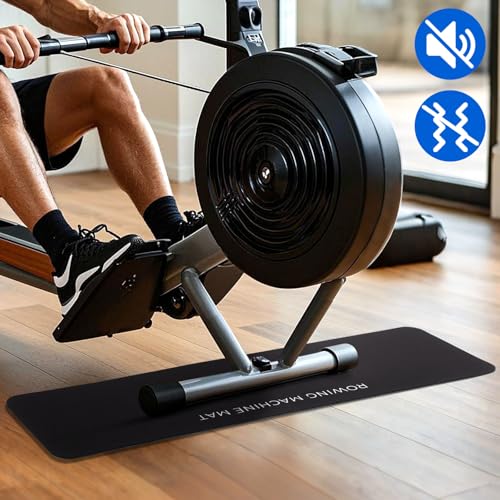 TOBWOLF 2PCS Non-Slip Mat Compatible with Peloton Bike, Concept 2 Rowing Machine, Exercise Bike Mat, Mat Protect Hardwood Floor Carpet for Home Gym, Workout Mat for Bike Trainer, Stationary Spin Bike