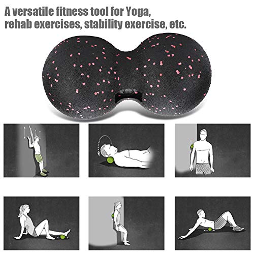 Peanut Massage Ball, 24x12cm Myofascial Release Acupoint Massage Deep Tissue Muscle Massage Back Leg Massage Roller Mobility Ball Double Ball for Daily Physical Therapy Yoga Therapy