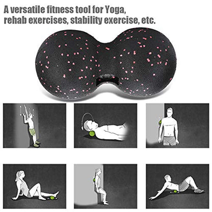 Peanut Massage Ball, 24x12cm Myofascial Release Acupoint Massage Deep Tissue Muscle Massage Back Leg Massage Roller Mobility Ball Double Ball for Daily Physical Therapy Yoga Therapy