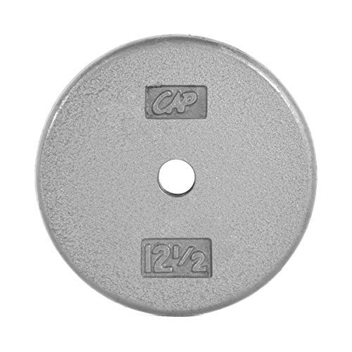 CAP Barbell Standard 1-Inch Cast Iron Weight Plates - Singles & Sets | 1.25-50 lbs | Multiple Options - color: Gray, size: 12.5 lb - Single