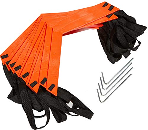 Speed and Agility Ladder, Extra Long 21-Foot with 15-Rungs to Improve Balance, Acceleration, Lateral Speed, Change of Direction, and Body Control