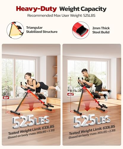 Yoleo 2 in 1 Ab & Rowing Machines for Home, Foldable Ab Workout Equipment, Ab Trainer Machine for Stomach Workout, Ab Crunch Machine with Foam Support,7-Length Adjustable Ab Machine for Home Exercise