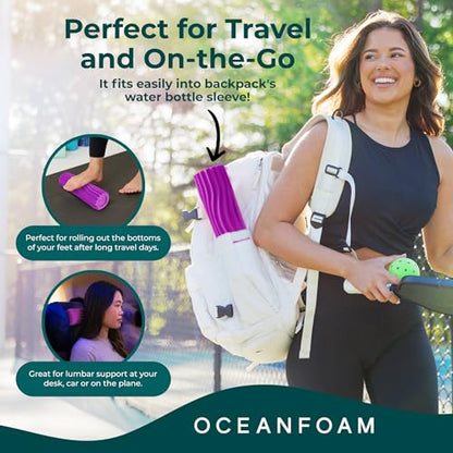 Oceanfoam Ripple Roller - Small Foam Roller for Physical Therapy (Magenta) - color: Magenta