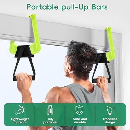 Portable Pull Up Bar for Doorway,Travel Pull Up Bar,Adjustable Home Gym Equipment,Dual Handle Design for Pull-Ups,Maximum Load Capacity of 330lb, No Screws Installation