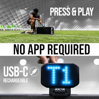 RXTR PRO Coach Soccer Training System - Smart Reaction Light & Soccer Rebound Board with Real-Time Scoring, 17 Pre-Programmed Drills, App-Free Training for All Skill Levels