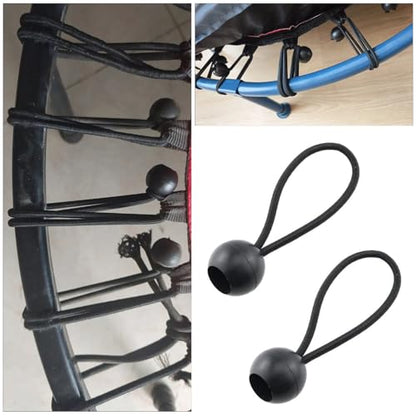 4 Pack Rebounder Trampoline Bungee Cords Replacement 6 Inch Bungee Balls Black Ball Bungee Elastic Straps for 40"/48" Mini Rebounder Trampoline Mini Trampoline Foldable Fitness Trampoline