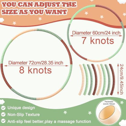 Toy Hoop Detachable Plastic Hoops Exercise Equipment Toy Adjustable Rings for Sports Party Game Dance Pet Training - color: Earth Tone Mix