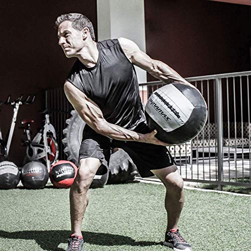 Dynamax 16 Pound 14 Inch Diameter Exercise Weight Training Fitness Medicine Ball for Home Gym Core Toning Workout, Gray and Black