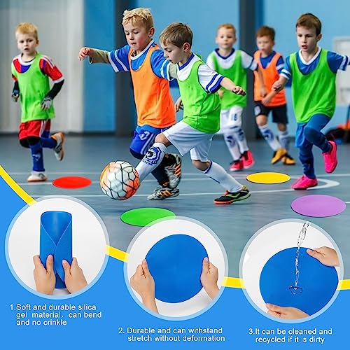 9 inch Spot Markers Flat Field Cones,Non Slip Spot Floor Dots for Soccer Basketball Baseball Sports Speed Agility Training