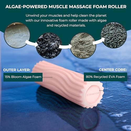 Oceanfoam Ripple Roller - Small Foam Roller for Physical Therapy (Blush) - color: Blush