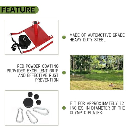 ECOTRIC Fitness Sled with Padded Harness for Athletic Exercise and Speed Improvement - Fits 1-2" Plates