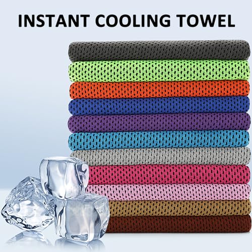 Peicees 20 Pack Microfiber Neck Cooling Towels Sports Sweat Towels Sweat Headband for Travel Beach Swimming Camping Climbing Gym Yoga Workout Backpacking, Multicolors