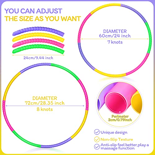 Toy Hoop Detachable Plastic Hoops Exercise Equipment Toy Adjustable Rings for Sports Party Game Dance Pet Training