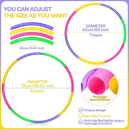 Toy Hoop Detachable Plastic Hoops Exercise Equipment Toy Adjustable Rings for Sports Party Game Dance Pet Training