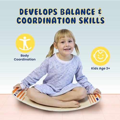 New Bounce Balance Board - Premium Wooden Wobble Board for Exercise & Balance Training - Supports Up to 480 Lbs. - Versatile Rocking Balance Boards for All Ages - size: Small, 10"x 27"