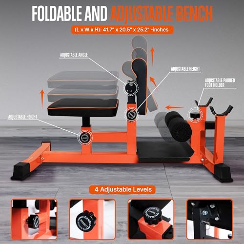 Squat Machine, Foldable Squatting Bench for Home Office Gym Workout Station and Leg Press Exercise, Designed to Train Abs, Thighs, and Glutes, Multifunctional Equipment for Fitness and Training
