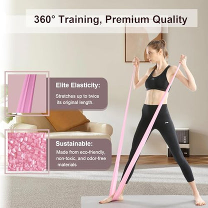 Resistance Bands, Figure 8 Resistance Band, 4 Pack - Latex-Free Exercise Bands for Home Gym, Strength Training & Physical Therapy | Yoga, Pilates, Glute Workouts | Portable Elastic Bands