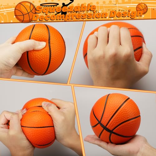Amarlozn 5" Mini Foam Basketball Set, 3 PCS Orange, Ideal for Kids, Toddlers, Beach, Pool, Indoor & Outdoor Play