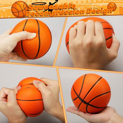 Amarlozn 5" Mini Foam Basketball Set, 3 PCS Orange, Ideal for Kids, Toddlers, Beach, Pool, Indoor & Outdoor Play