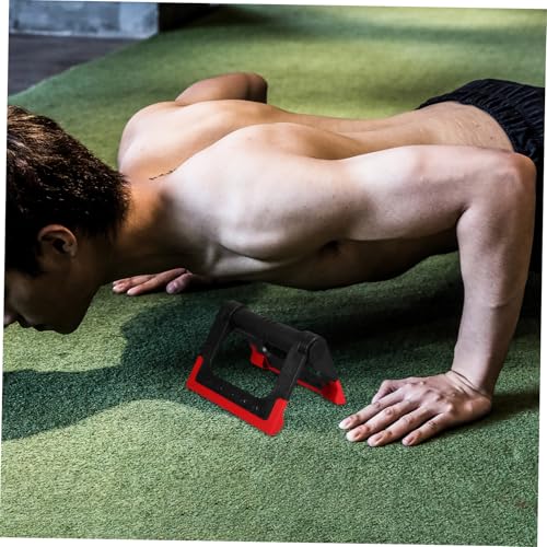 Pair of Foldable Crimson Push-up Stands for Men and Women Home Fitness Equipment Portable Strength Training Push-up Rack for Floor Workouts