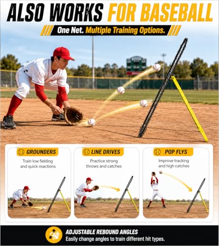 Adjustable Volleyball Rebounder Net 7x4FT/4x4FT– Bounce Back Practice Equipment for Volleyball Spike, Serving Trainer for Lacrosse Training, Ideal for Outdoor Indoor and Backyard Training - size: 4FTx4FT