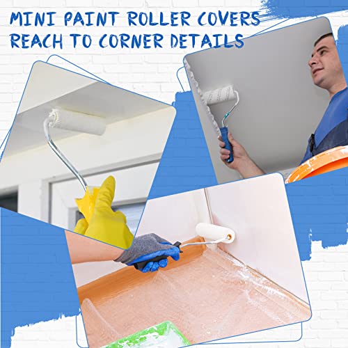 Nuogo 120 Pcs 4 Inch Foam Paint Roller Mini High Density Foam Roller Refills Paint Edger Tool for Walls Brings Smooth Finishes Flat Surfaces (White) - size: 4 Inch