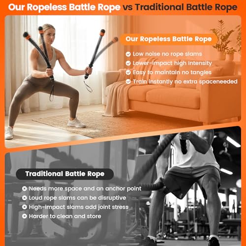 Cordless Battle Ropes for Home Gym