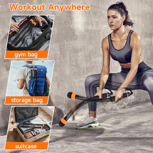 Adjustable Ropeless Battle Ropes, Portable Training Ropes for Home Gym, Quiet Air Resistance Heavy Duty Cordless Battle Rope, Versatile Exercise Equipment for Indoor and Travel Exercise