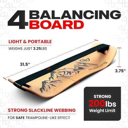 Balance Board for Kids - Slackline Wooden Wobble Board - color: Mountains