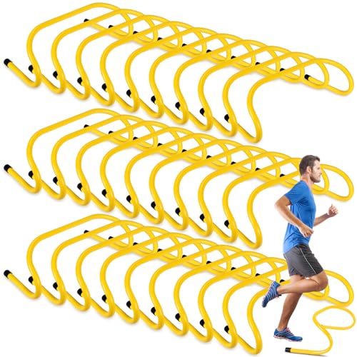 Wettarn 30 Pcs 6" Speed Agility Training Hurdles Plyometric Practice Agility Hurdle for Adults, Athletes, Basketball, Baseball, Soccer, Football Indoor Outdoor Sports Equipment - color: Yellow