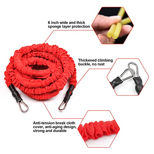 Resistance Running Training Bungee Band, Bungee Resistance Cord Set, Long Resistance Band, Lateral Movement Sprint Overspeed Training Fitness for Fast