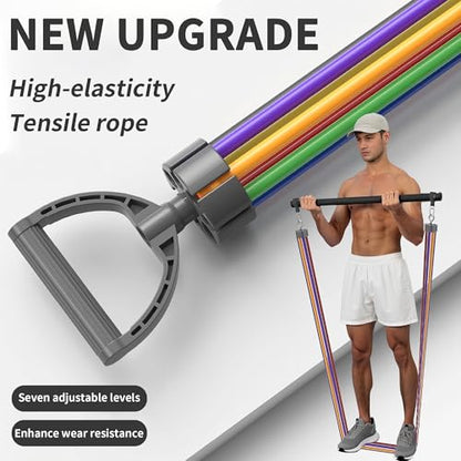 Resistance Bands Set 17 Piece - Exercise Tubes with Handles, Door Anchor, Ankle Straps & Carry Bag - Home Workouts & Muscle Toning