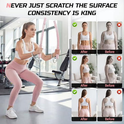 Cordless Battle Ropes for Home Gym & Apartment-Portable Ropeless Battle Ropes for Strength Training, HIIT & Full Body Exercise Includes Workout Guide & Storage Bag