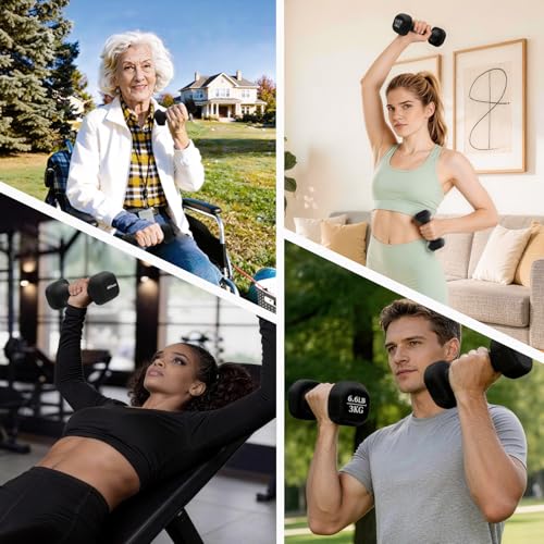Neoprene Dumbbells Pair Hand Weights for Women Men Small Dumbbells Set of 2 Arm Weights for Ladies and Kids - Yoga, Pilates, Gym, Home - Strength Training, Workout, Fitness Training