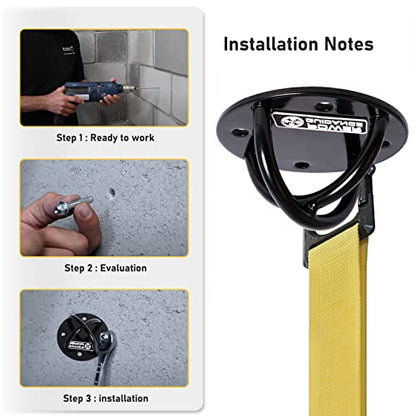 POWER GUIDANCE Wall and Ceiling Mount Bracket for Suspension Straps, Gymnastic Rings, Yoga Swings & Hammock Resistance Band Battle Rope - color: Black (set of 1)