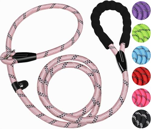 6 FT Heavy Duty Dog Leashes with Comfortable Padded Handle,Light Pink - color: Light Pink, size: 6 Feet x 1/2 Inch