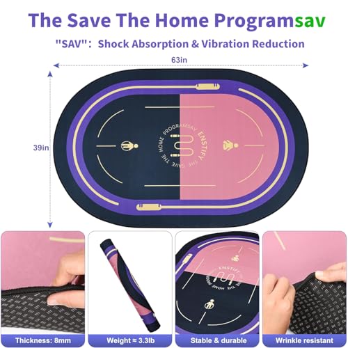 Jump Rope Mat, Large Format Non Slip Mat, Home Workout Exercise Mat, Floor Protect Durable, 63x39x0.31 Inch, Bonus Skipping Rope - color: Purple