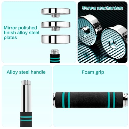 LIFERUN Steel Adjustable Dumbbell Set of 2, 5/10/15lb Free Weights Dumbbells Set, Non-Slip and Comfortable Foam Handle, Adjustable Dumbbells Weights Set for Home Gym Office Exercise - style: 5lbx2