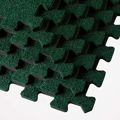 We Sell Mats 3/8 Inch Thick Interlocking Foam Carpet Tiles Durable Carpet Squares Anti Fatigue Support for Home Office or Classroom Use - color: Hunter Green, style: 48 Square Feet (12 Tiles)