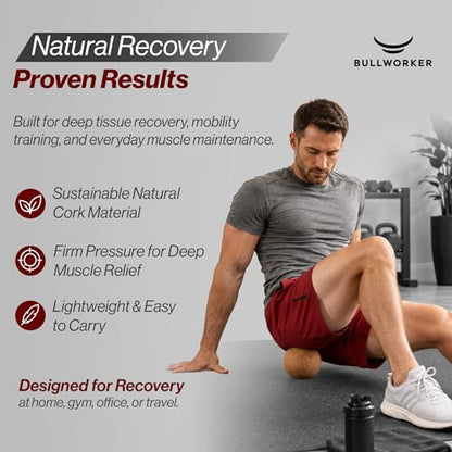 Bullworker 4" Cork Massage and Fitness Ball Recovery Tool - Deep Tissue Muscle Tension Release for Trigger Point, Muscle Soreness, Yoga Therapy, 10 CM