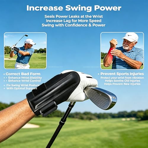 Golf Wrist Hinge Trainer | Adjustable Golf Wrist Brace with Internal Medical-Grade Splint - Swing Training Aid & Injury Recovery Support for Left/Right Handed Players