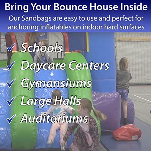 Extra Durable Strong Vinyl Sand Bag | PVC | 21" x 21" | Used to Support and Anchor Inflatables, Bounce Houses, Water Slides, Tents, and More | Holds Up to 50 Pounds - color: Pink