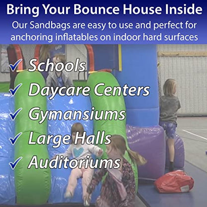 Extra Durable Strong Vinyl Sand Bag | PVC | 21" x 21" | Used to Support and Anchor Inflatables, Bounce Houses, Water Slides, Tents, and More | Holds Up to 50 Pounds - color: Pink