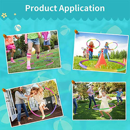 Color Hoop - Size & Length Adjustable, Plastic Toys for Kids & Party Games, Gymnastics & Dog Agility Equipment, Christmas Wreath