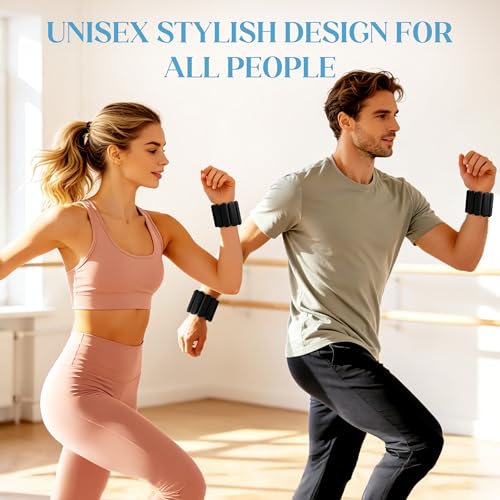 Wrist Weights, 2Pack Adjustable Ankle Weights for Women/Men, Silicone Weighted Bangles for Yoga, Pilates, Running & Walking, Arm & Leg Weights, 2lb