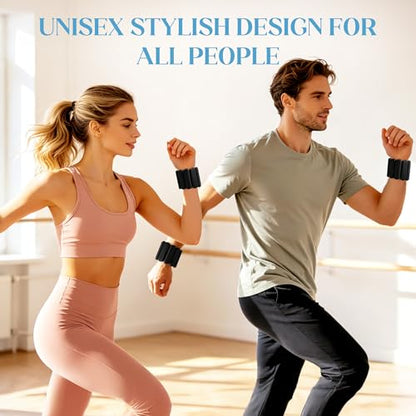 Wrist Weights, 2Pack Adjustable Ankle Weights for Women/Men, Silicone Weighted Bangles for Yoga, Pilates, Running & Walking, Arm & Leg Weights, 2lb