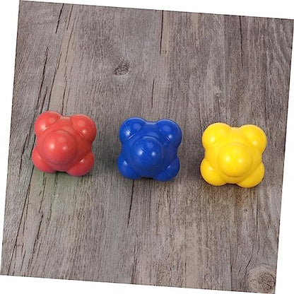 Mikikit Red Reaction Ball for Baseball Training Medium Difficulty Hexagonal Silicone Agility Ball for Hand Eye Coordination Reflex Speed and Multi Sport Skill Development