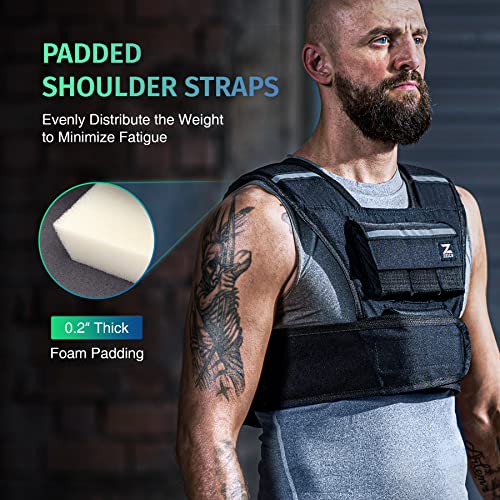 ZELUS Weighted Vest with Adjustable Weights for Home Workouts - color: 23lb Iron Bar