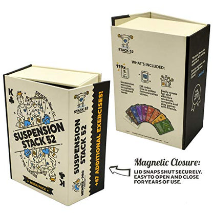 Stack 52 Suspension Exercise Cards Compatible with All Suspension Trainers. Suspended Bodyweight Resistance Workout Game. Video Instructions Included. Fun Home Fitness Program.(Mega Pack) - color: 122 Card Mega Pack